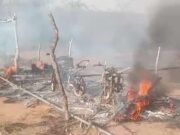 मड़ीखेड़ा डेम के पास खेत में आग, फसल और तीन बाइक जलकर राख