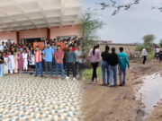 कीचड़ से परेशान छात्र, बदरवास शासकीय महाविद्यालय तक सड़क निर्माण की मांग को लेकर ABVP का प्रदर्शन