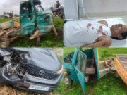 शराबी कार चालक ने मारी जोरदार टक्कर: लोडिंग वाहन पलटा, चालक की हालत गंभीर